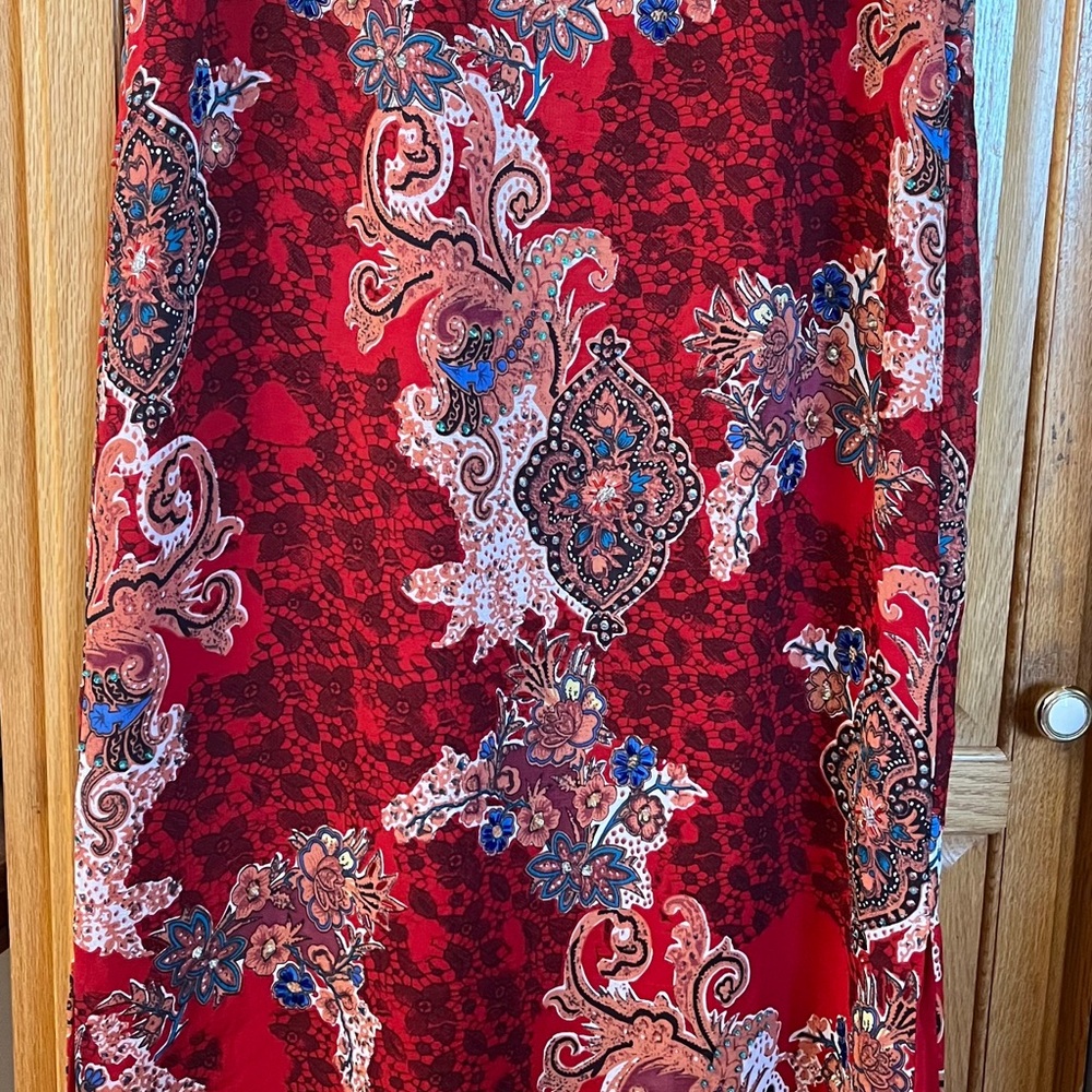 Carole Anderson Vintage Long beaded evening silk skirt size medium, pre-owned